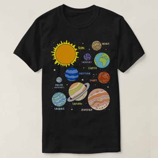 惑星宇宙天文学太陽の科学システムGi Tシャツ (デザイン正面)