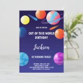 惑星宇宙子供パーティー招待状 招待状 (スタンド正面)