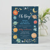 惑星宇宙宇宙ベビーシャワー招待状 招待状 (スタンド正面)