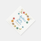 惑星宇宙宇宙ベビーシャワー金ゴールドグリッター スタンダードカクテルナプキン (角)