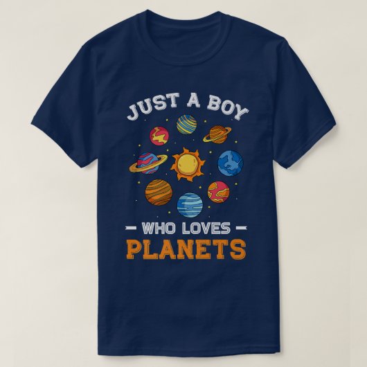惑星宇宙科学Pを愛す太陽のる少年 Tシャツ (デザイン正面)