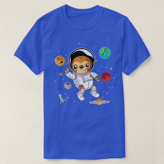 惑星怠惰な動物宇宙天文学の宇宙飛行士スロット Tシャツ (デザイン正面)