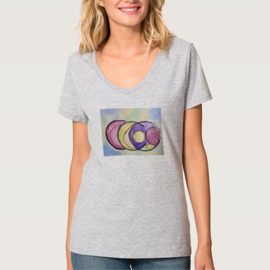 惑星抽象芸術芸術 Tシャツ (正面)