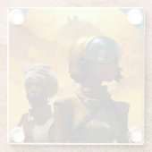 惑星探査機、未来的なSF ガラスコースター (裏面)