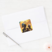 惑星探査機、未来的なSF スクエアシール (封筒)