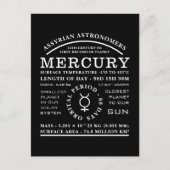 惑星水星の詳細天文学シンボル ポストカード (正面)