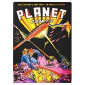 惑星漫画レーザー攻撃Sci Fiヴィンテージ漫画 クリップボード (裏面)