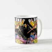 惑星漫画レーザー攻撃Sci Fiヴィンテージ漫画 コーヒーマグカップ (正面右)