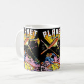 惑星漫画レーザー攻撃Sci Fiヴィンテージ漫画 コーヒーマグカップ (正面左)