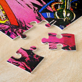 惑星漫画レーザー攻撃Sci Fiヴィンテージ漫画 ジグソーパズル (側面)