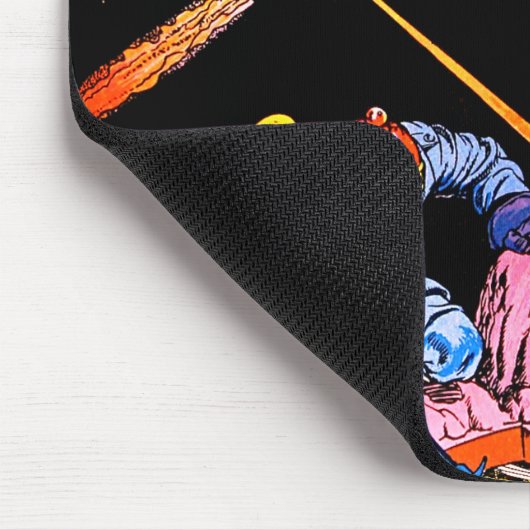 惑星漫画レーザー攻撃Sci Fiヴィンテージ漫画 マウスパッド (コーナー)