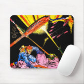 惑星漫画レーザー攻撃Sci Fiヴィンテージ漫画 マウスパッド (マウス)