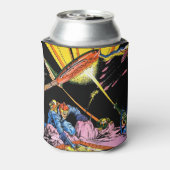 惑星漫画レーザー攻撃Sci Fiヴィンテージ漫画 缶クーラー (缶裏面)