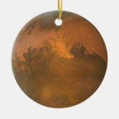 惑星火星フルオレンジビューサークルオーナメント セラミックオーナメント (正面)