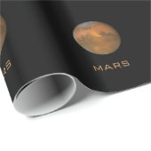 惑星火星ブラックラッピング紙 ラッピングペーパー (ロールコーナー)