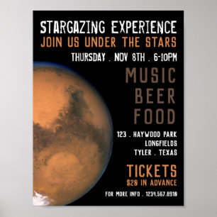 惑星火星プラネタリウムイベント広告ズ ポスター