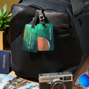 惑星火星太陽のシステム宇宙グリーン銀河系 ラゲッジタグ