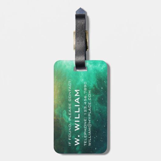 惑星火星太陽のシステム宇宙グリーン銀河系 ラゲッジタグ (裏面縦)