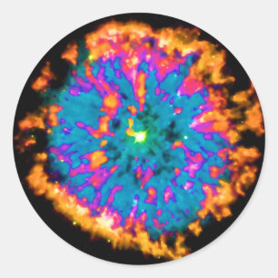 惑星状星雲NGC 6751 ポップアート サイケデリック ラウンドシール