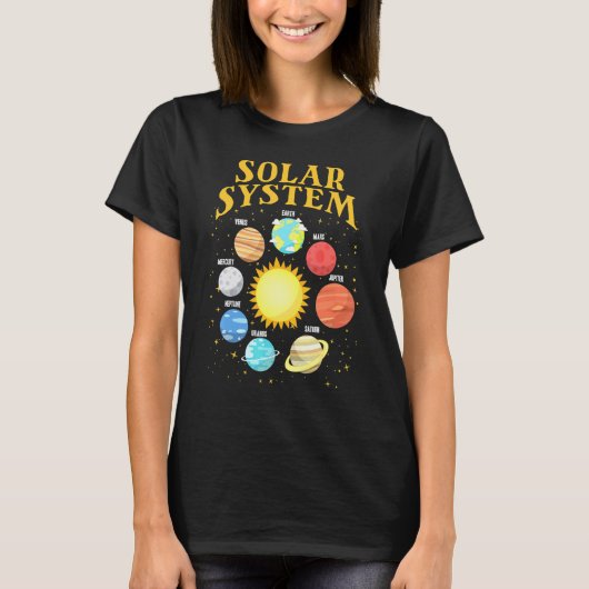 惑星科学太陽の宇宙惑星1 Tシャツ (正面)
