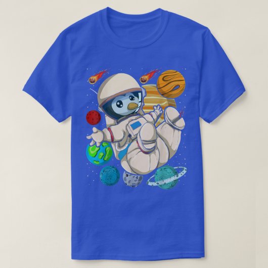 惑星科学者宇宙動物園ペンギンA Tシャツ (デザイン正面)