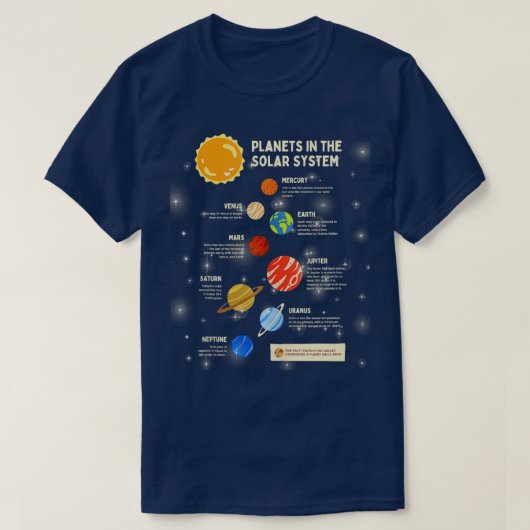 惑星系太陽の宇宙科学少年少女 Tシャツ (デザイン正面)