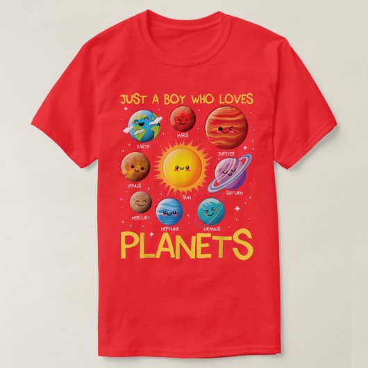 惑星系宇宙Scを愛する太陽の少年 Tシャツ (デザイン正面)