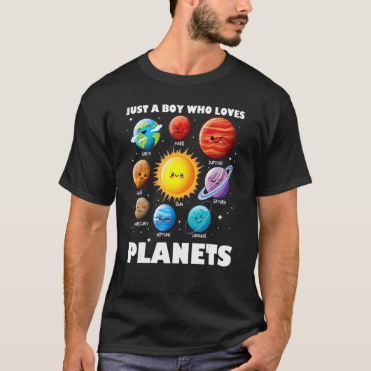 惑星系宇宙Scを愛する太陽の少年 Tシャツ (正面)
