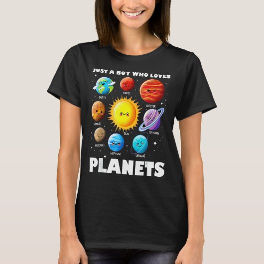 惑星系宇宙Scを愛する太陽の少年 Tシャツ (正面)