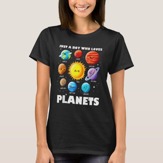 惑星系宇宙Scを愛する太陽の少年 Tシャツ (正面)