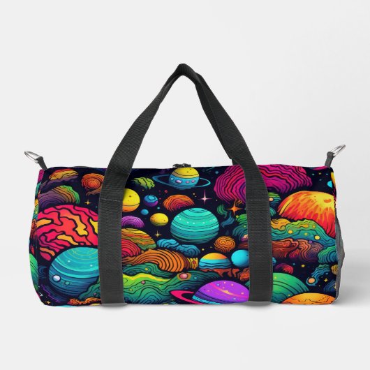 惑星背景 ダッフルバッグ (正面)