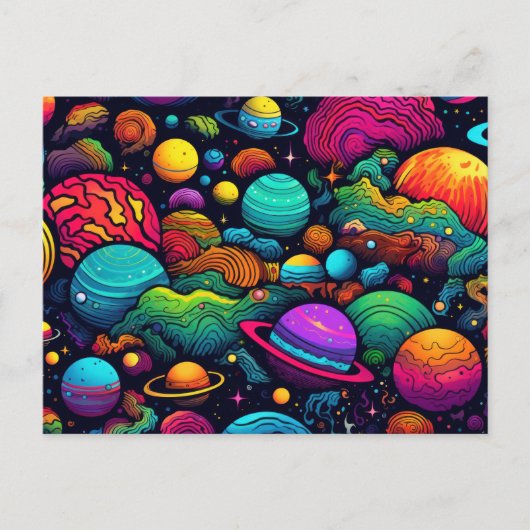惑星背景 ポストカード (正面)