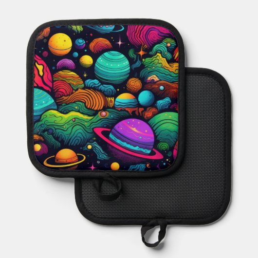 惑星背景 鍋敷き (正面/裏面)