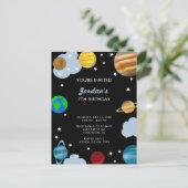 惑星誕生日宇宙銀河系ボーイズパーティー ポストカード (スタンド正面)