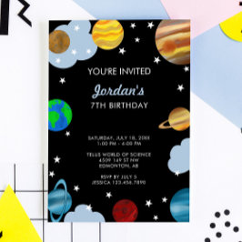 惑星誕生日宇宙銀河系ボーイズパーティー 招待状