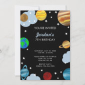 惑星誕生日宇宙銀河系ボーイズパーティー 招待状 (正面)