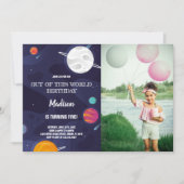 惑星誕生日招待状と写真 招待状 (正面)