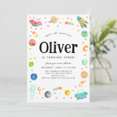 惑星銀河系宇宙船エイリアン宇宙誕生日 招待状 (スタンド正面)