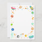 惑星銀河系宇宙船エイリアン宇宙誕生日 招待状 (裏面)