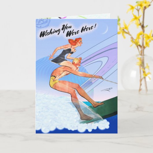 惑星間旅行の挨拶 カード (黄色い花)