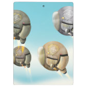 惑星飛んでいるを通過する宇宙船 クリップボード (裏面)