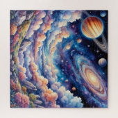 惑星鮮やかを持つ宇宙風景 ジグソーパズル (横)
