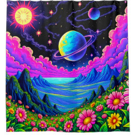 惑星 シャワーカーテン