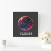 惑星 スクエア壁時計 (ホーム)