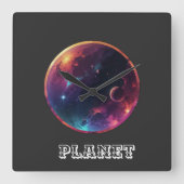 惑星 スクエア壁時計 (正面)