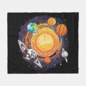 惑星 フリースブランケット (正面(横))