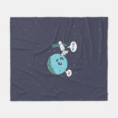 惑星 フリースブランケット (正面(横))