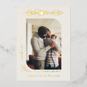 惑星〔占星術の〕十二宮図 |山羊座誕生のお知らせ 箔招待状 (正面)