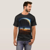 惑星&月 – 天空ミニマリストT型 Tシャツ (正面フル)