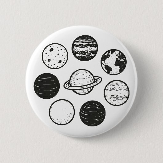 惑星 缶バッジ (正面)